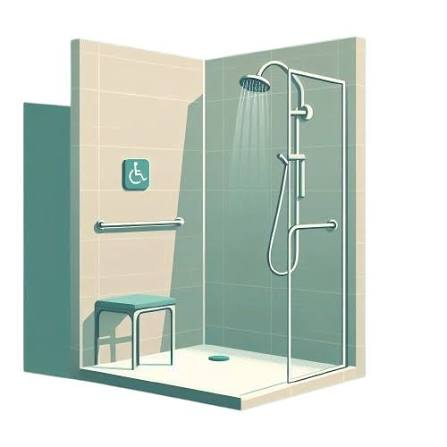 Illustration d'une douche senior accessible et sécurisée